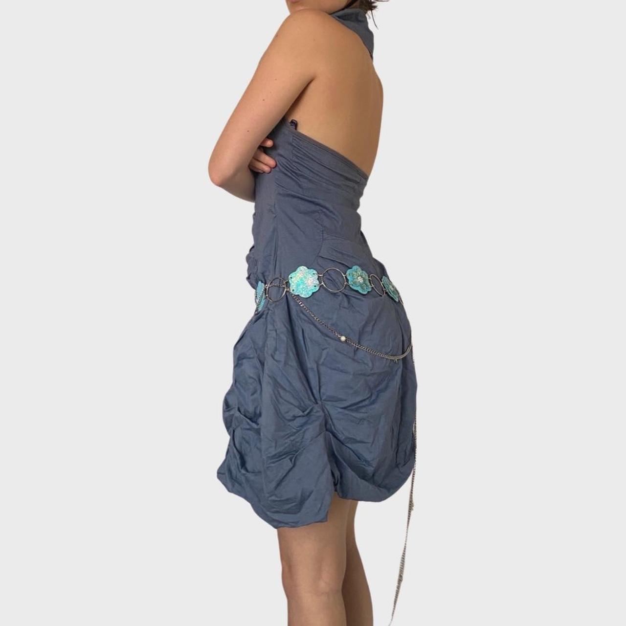 Ruched archival grey mini dress