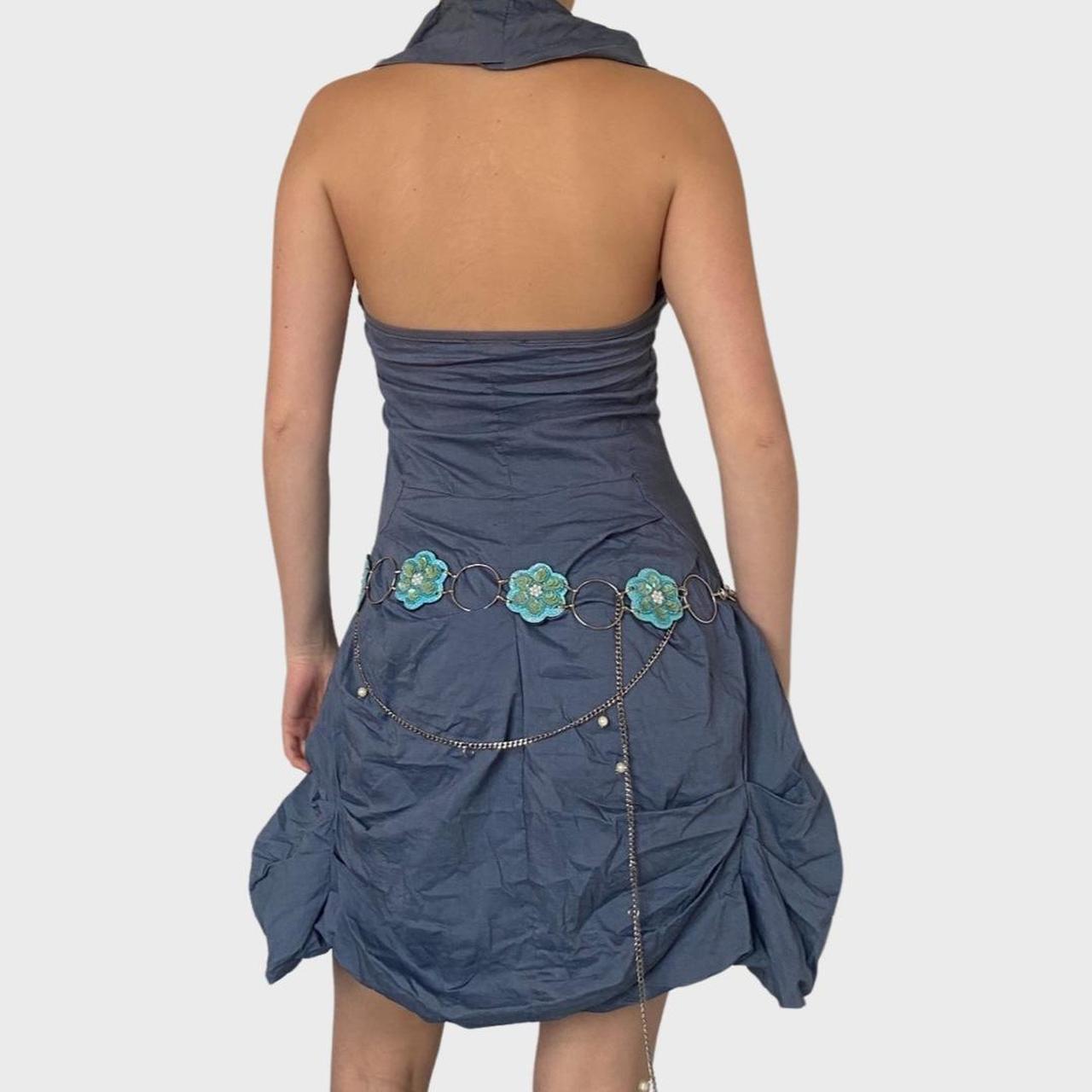 Ruched archival grey mini dress